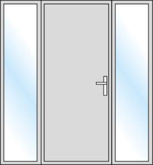 Type ouverture porte d'entrée_1vantail et 2 fixes latéraux_Weisz Type ouverture porte d'entrée_1vantail et 2 fixes latéraux_Weisz