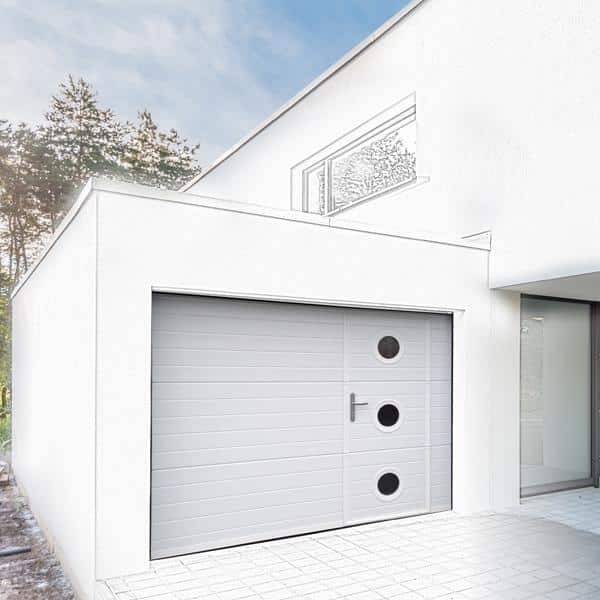 Porte de garage sectionnement -nervreg-hublot rond - Weisz Clamart Choisir les hublots de sa porte de garage - hublot rond