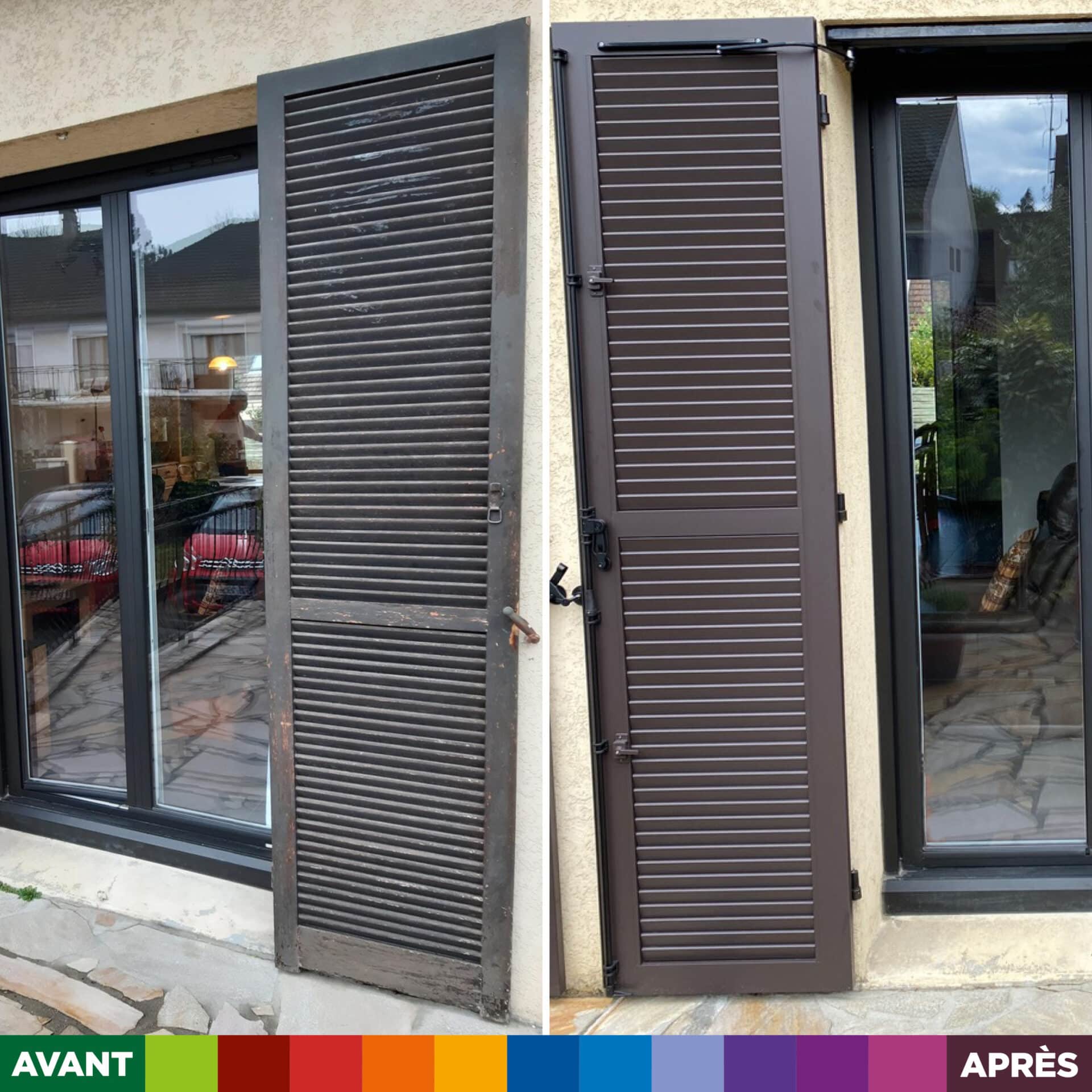 Avant / après pour le remplacement de volets battants sur paris
