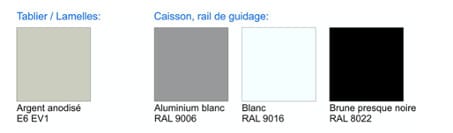 couleur des volets roulants obliques - WEISZ