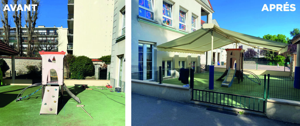 WEISZ - expert installation stores toiles sur mesure. Grand store double pente pour couvrir un grand espace ou une cour