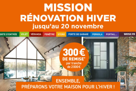 Mission Rénovation Hiver 300 euros par tranche de 2000 euros d'achat jusqu'au 20 novembre 2024