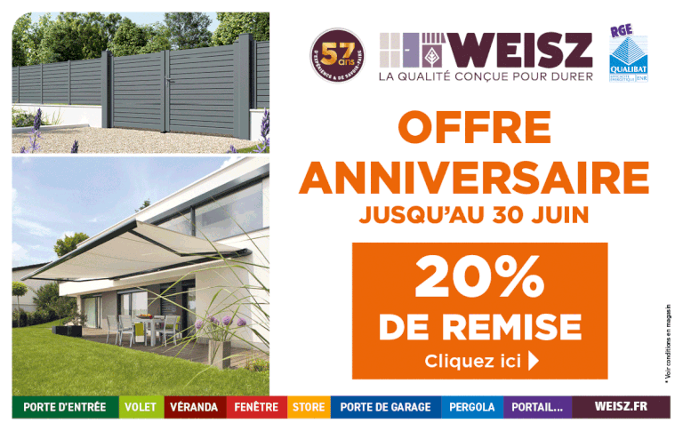 Op anniversaire WEISZ - 20 % de remise jusqu'au 30 juin