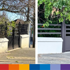 avant apres renovation portail + muret verrière le buisson